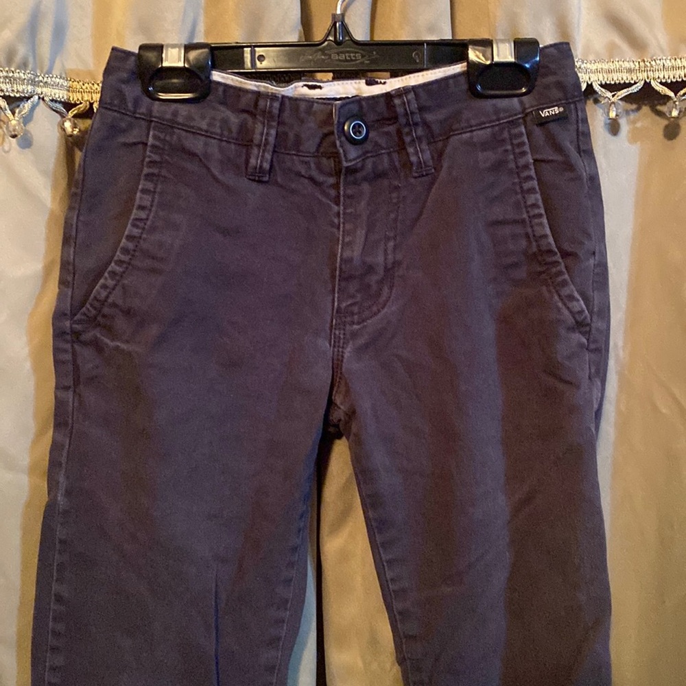 Vans Pants Boys 8 Black Authentic Skateboarding slacks 100% Cotton.